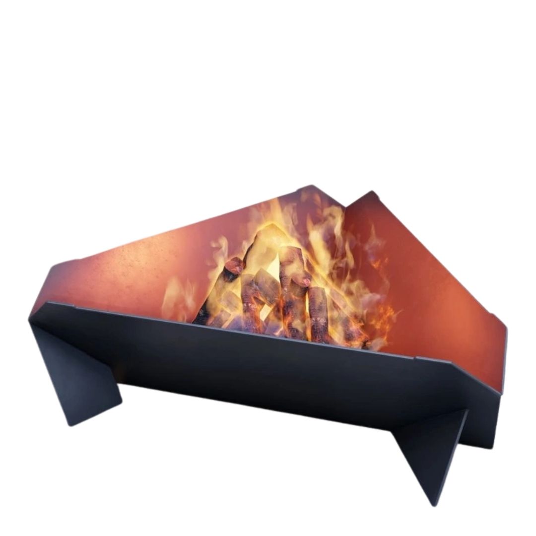 Чаша для костра Carino с грилем треугольная 800 мм разборная 820х760х245 мм, металл 3 мм без покрытия