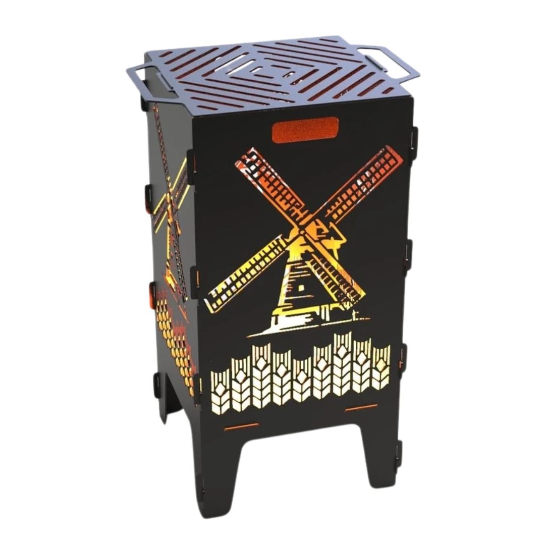 Мангал-барбекю Carino Мельница разборная 470х380х753 мм, металл 3 мм без покрытия