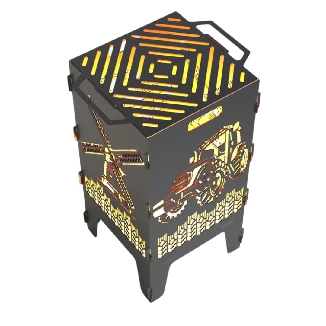 Мангал-барбекю Carino Трактор и Мельница разборной 470х380х753 мм, металл 3 мм без покрытия