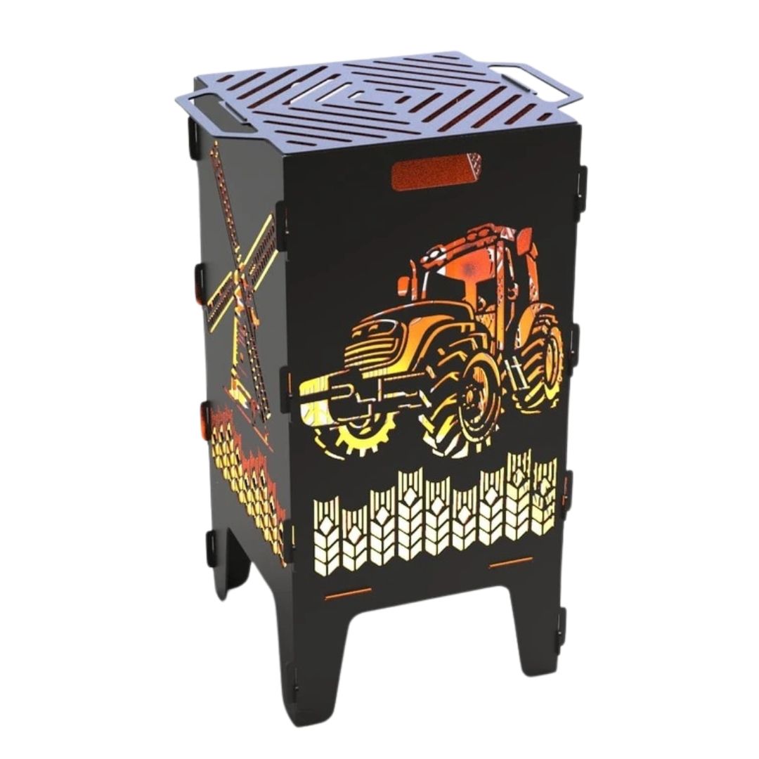 Мангал-барбекю Carino Трактор и Мельница разборной 470х380х753 мм, металл 3 мм без покрытия