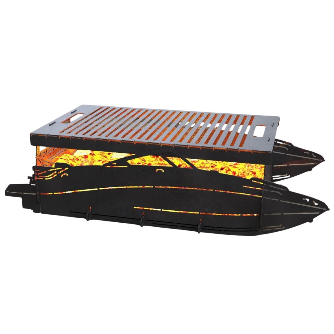 Мангал-гриль Carino Моторная лодка разборной 999х420х266 мм, металл 3 мм без покрытия