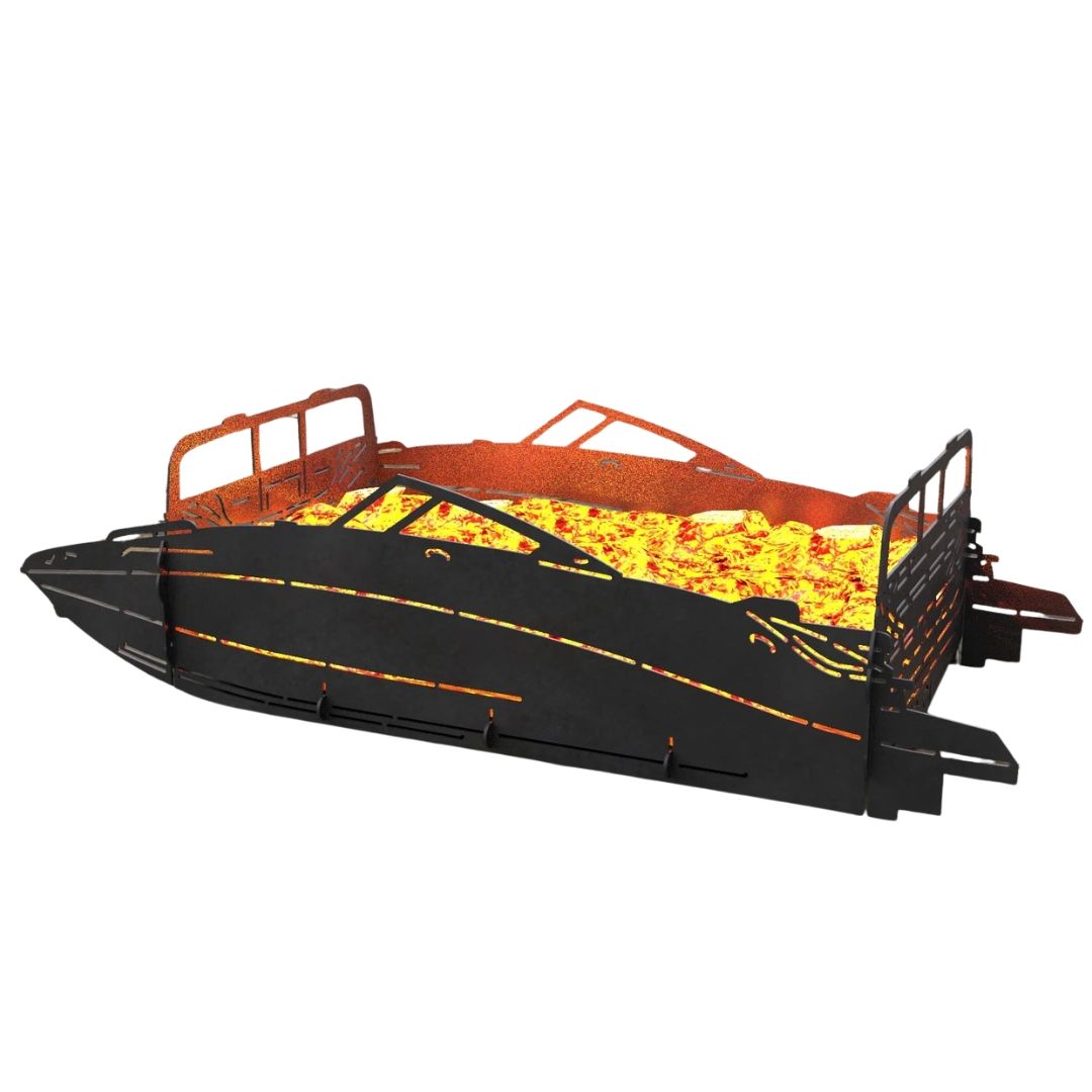 Мангал-гриль Carino Моторная лодка разборной 999х420х266 мм, металл 3 мм без покрытия