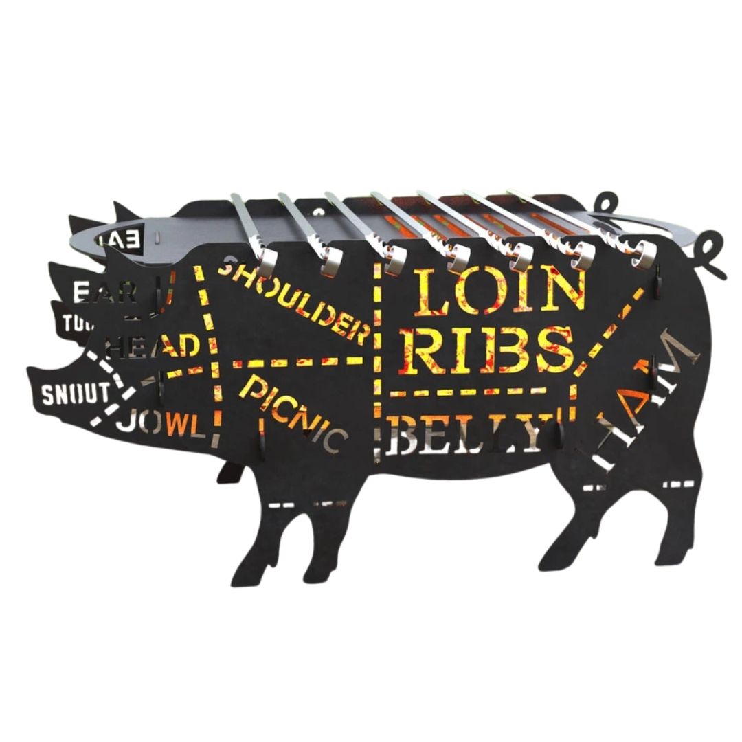 Мангал-гриль Carino Свинка разборной с грилем 600х350х305 мм, металл 3 мм без покрытия