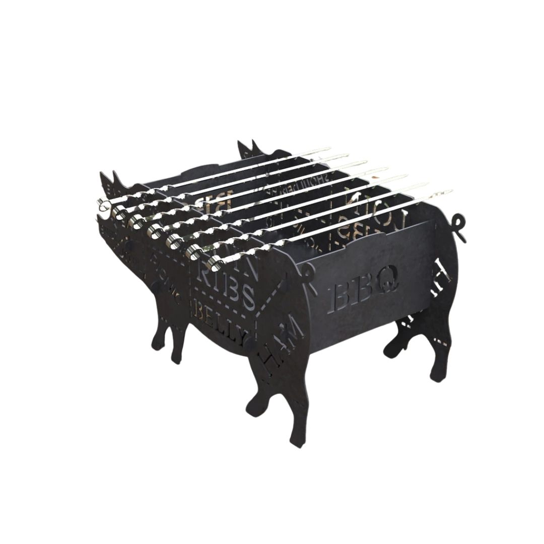 Мангал-гриль Carino Свинка разборной с грилем 600х350х305 мм, металл 3 мм без покрытия