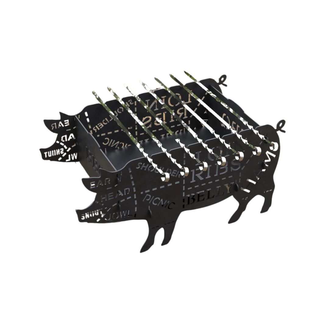 Мангал-гриль Carino Свинка разборной с грилем 600х350х305 мм, металл 3 мм без покрытия