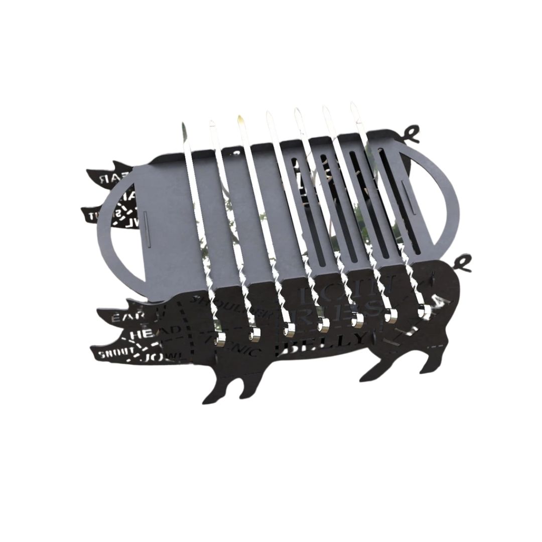 Мангал-гриль Carino Свинка разборной с грилем 600х350х305 мм, металл 3 мм без покрытия