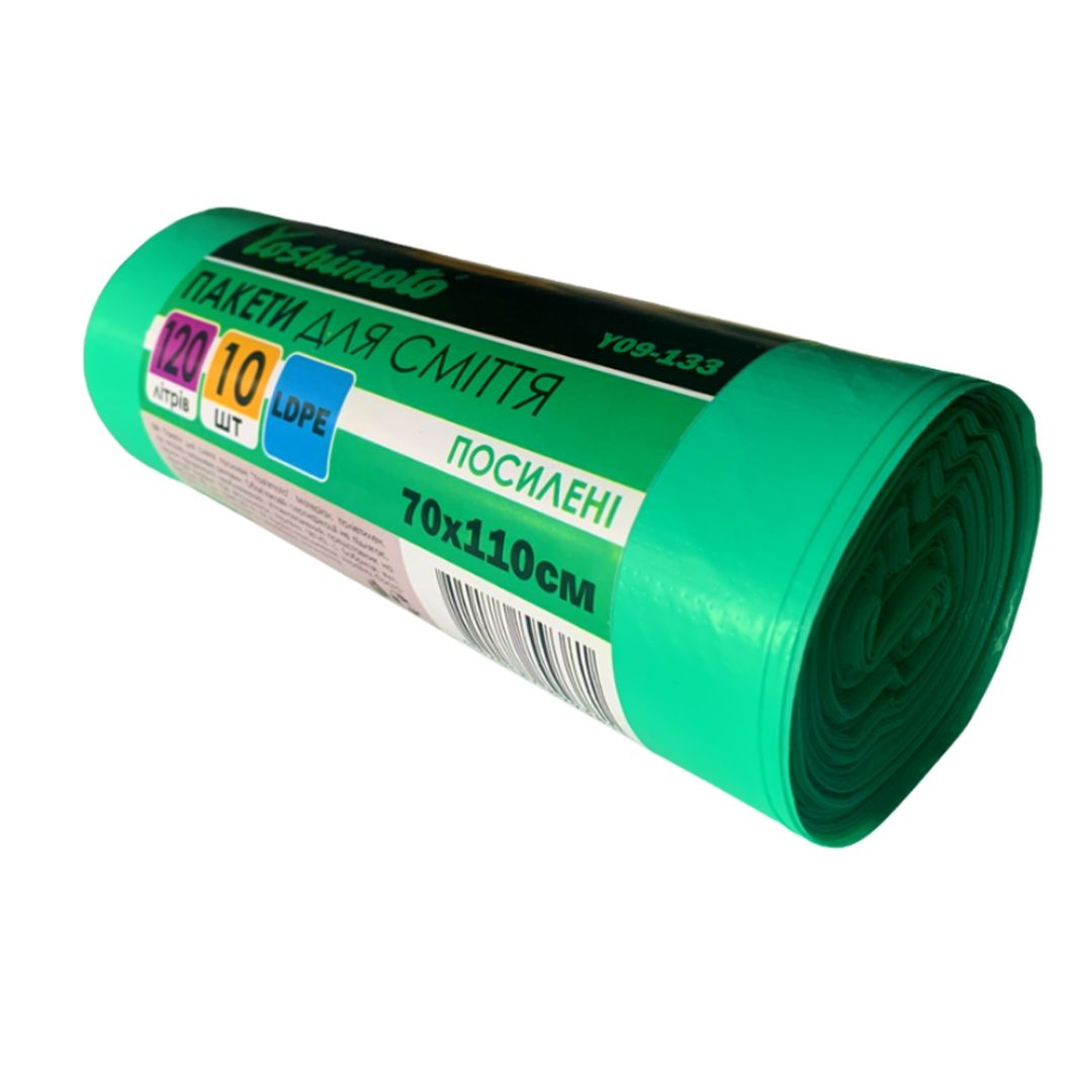 Пакети для сміття Yoshimoto посилені 70*110мм (120 л) 10шт.