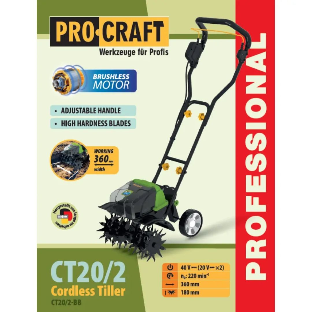 Акумуляторний культиватор Procraft CT20/2 (без АКБ)