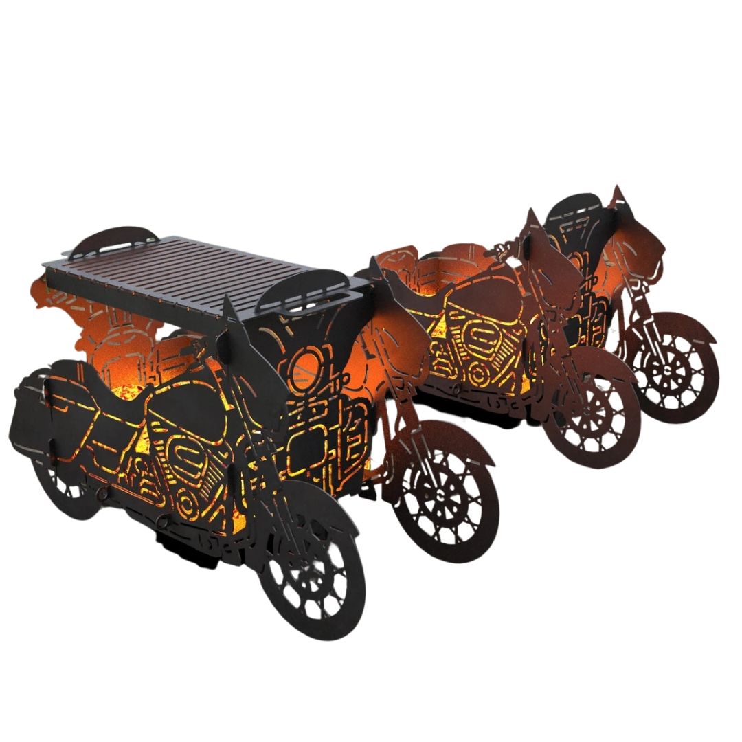 Мангал-гриль Carino Мотоцикл 2 в1 №2 разборной 1000х355х558 мм, металл 3 мм без покрытия