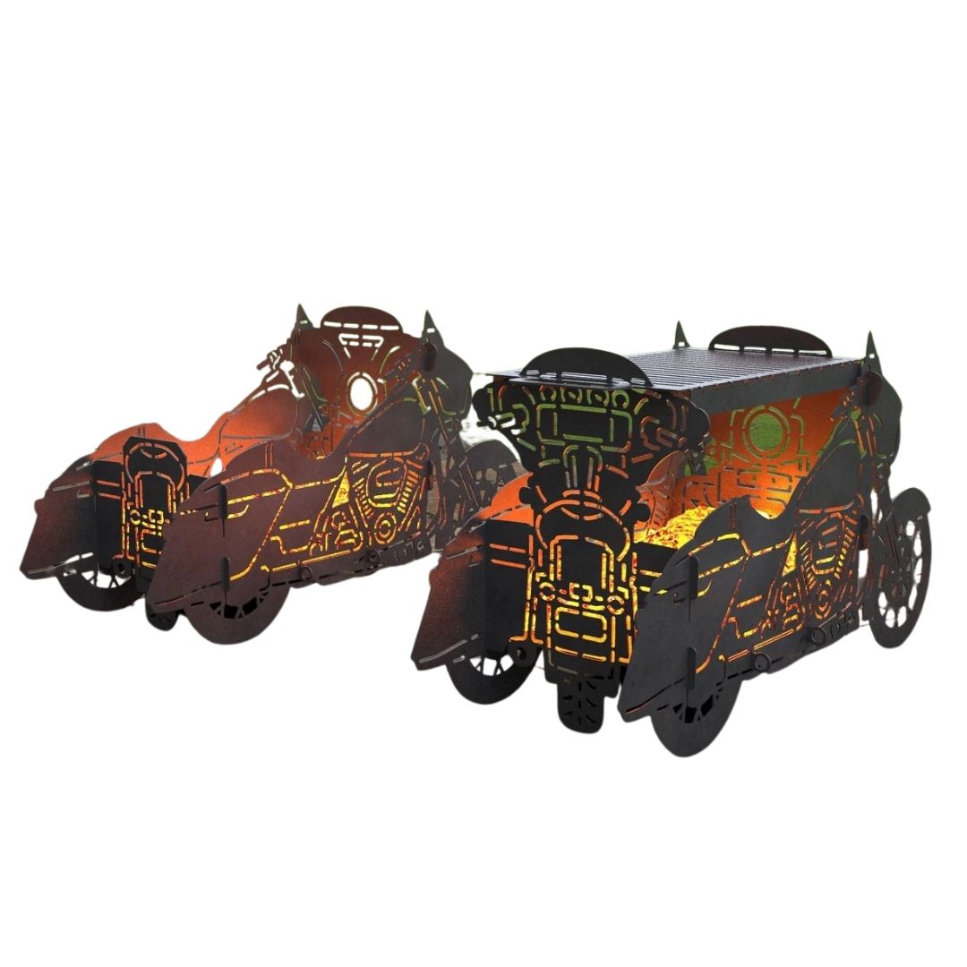 Мангал-гриль Carino Мотоцикл 2 в1 №2 разборной 1000х355х558 мм, металл 3 мм без покрытия