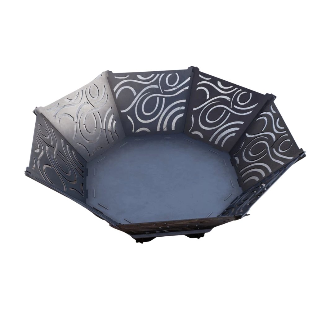 Чаша для костра Carino восьмигранная разборная V2 с решеткой гриль 1040х1040х300 мм, металл 3 мм