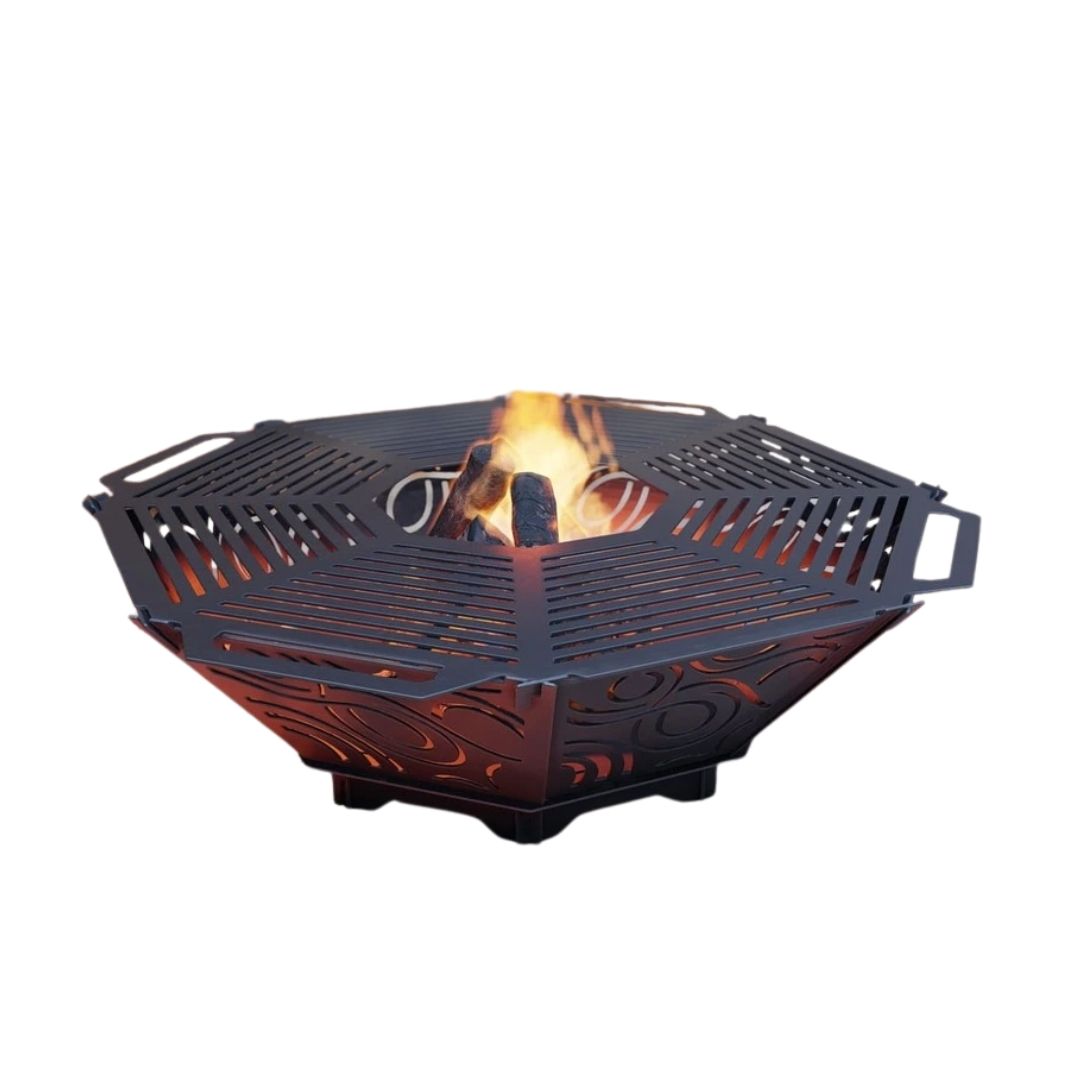 Чаша для костра Carino восьмигранная разборная V2 с решеткой гриль 1040х1040х300 мм, металл 3 мм