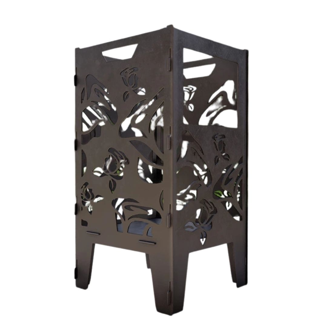 Кошик з грилем мангал-барбекю Carino Троянди V1 513х393х750 мм, метал 3 мм без покриття