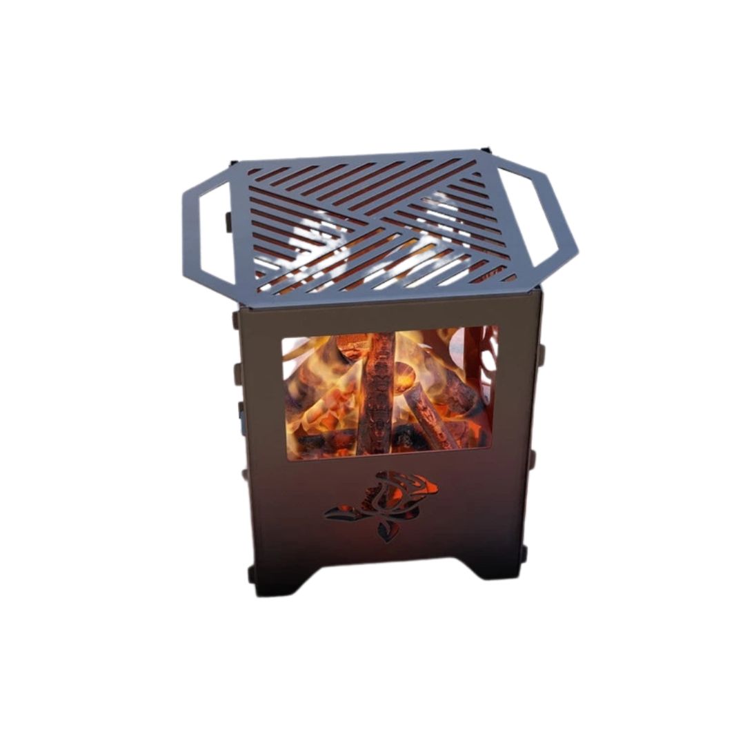 Корзина с грилем мангал-барбекю Розы V3 513х393х500 мм, металл 3 мм без покрытия