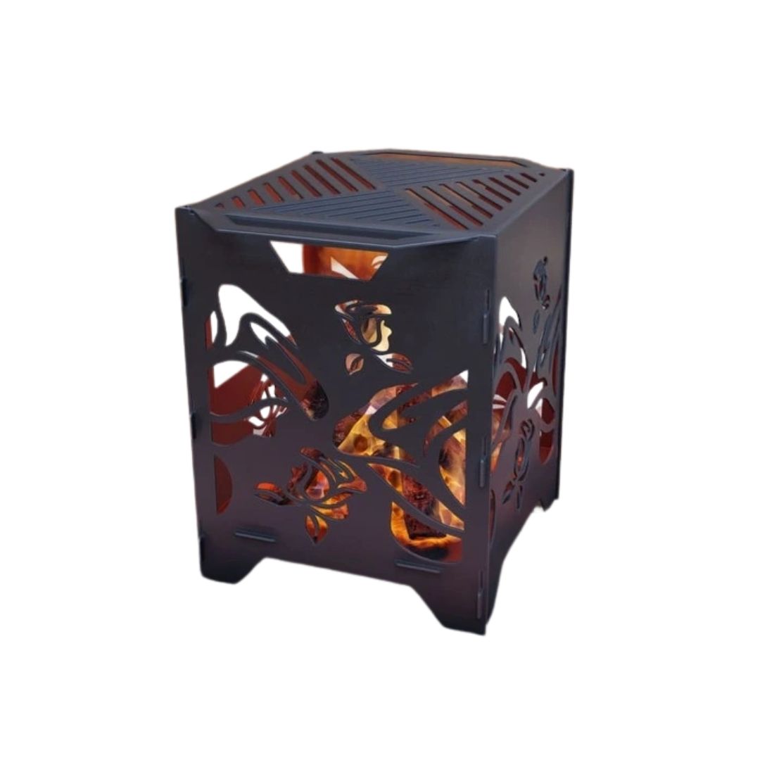 Корзина с грилем мангал-барбекю Розы V3 513х393х500 мм, металл 3 мм без покрытия