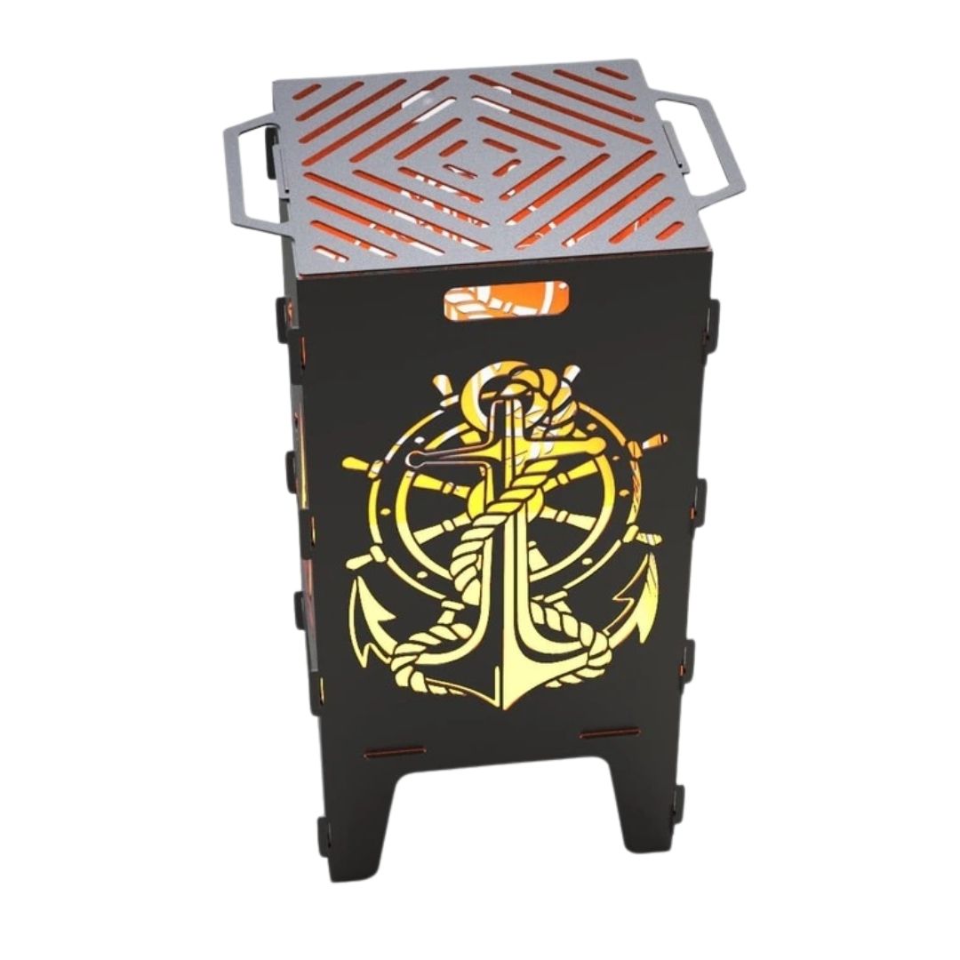 Мангал-барбекю Carino Якорь и Парусник разборной 470х380х753 мм, металл 3 мм без покрытия