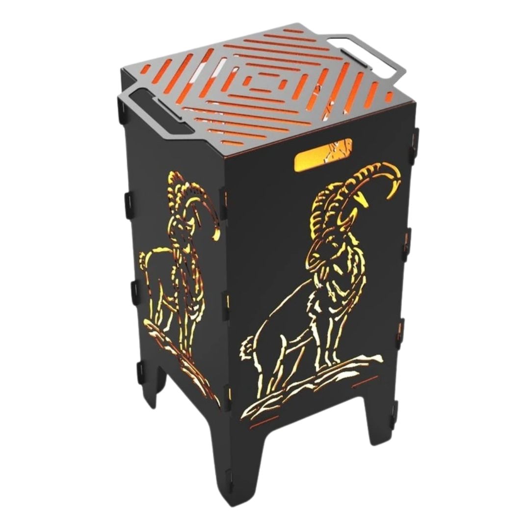 Мангал-барбекю Carino Дикий Козел розбірний 470х380х753 мм, метал 3 мм без покриття