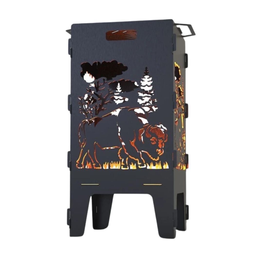 Мангал-барбекю Carino Бізон Зубр розбірний 470х380х753 мм, метал 3 мм без покриття