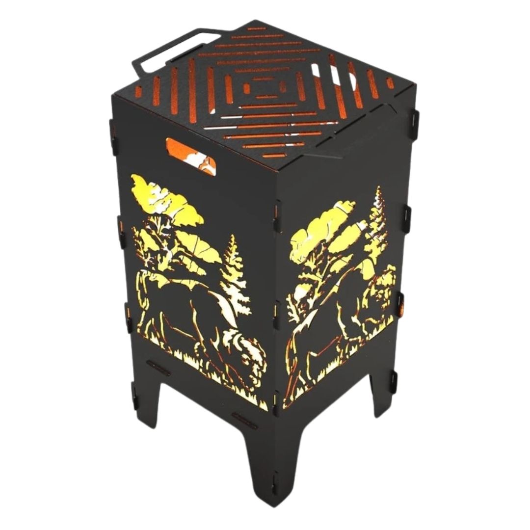 Мангал-барбекю Carino Бізон Зубр розбірний 470х380х753 мм, метал 3 мм без покриття