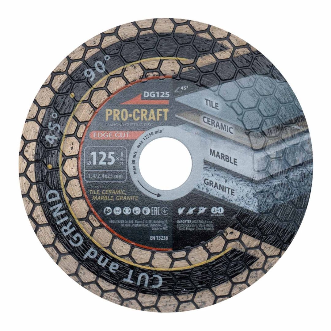 Алмазний диск Procraft DG125 125мм 22,23мм 2.4 мм