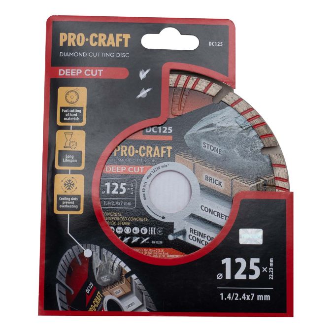 Алмазний диск Procraft DC125 125мм 22,23мм 2.4 мм