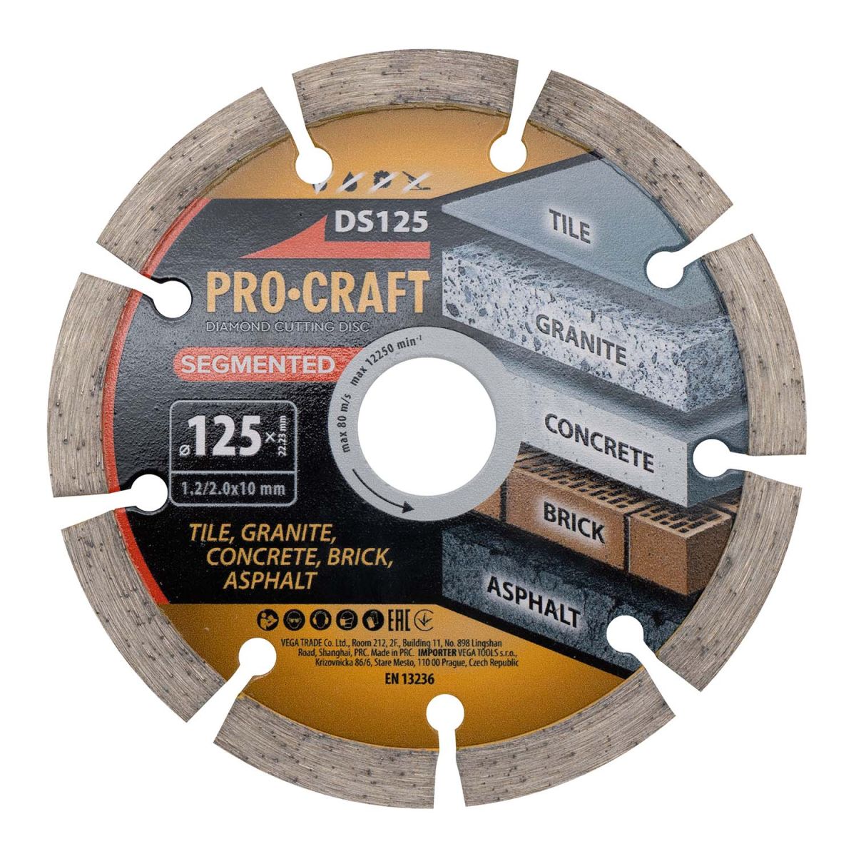 Алмазний диск Procraft DS125 125мм 22,23мм 2.0 мм