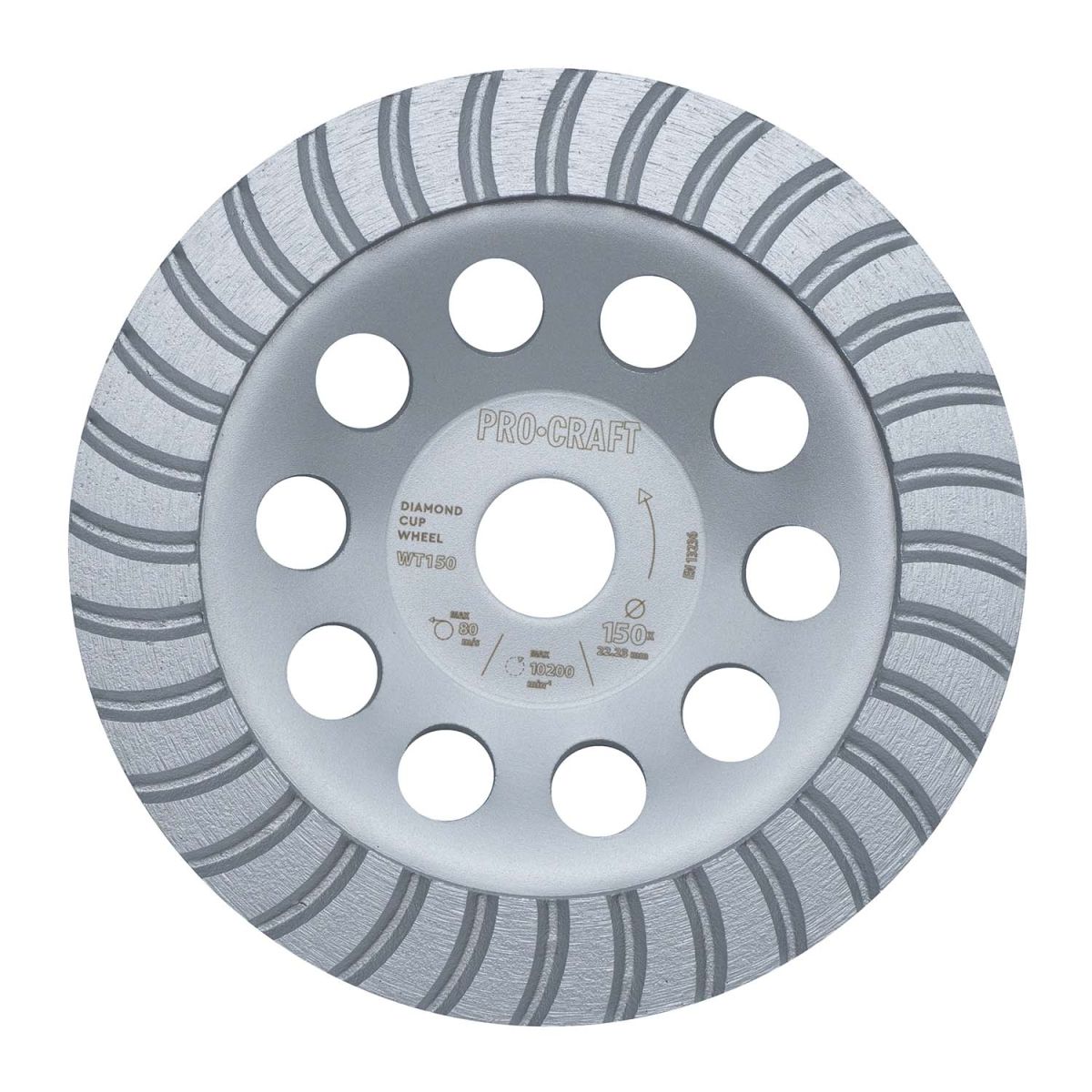 Шліфувальна алмазна чашка Procraft WT150 150мм 22.23
