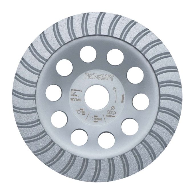 Шліфувальна алмазна чашка Procraft WT150 150мм 22.23