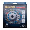 Шліфувальна алмазна чашка Procraft WT150 150мм 22.23