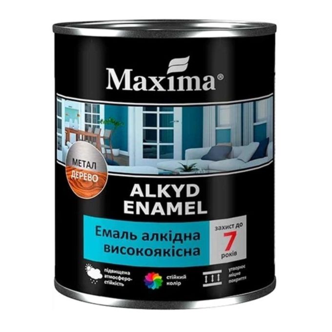 Емаль алкідна модифікована, темно-сіра, ТМ «Maxima» - 2,3 кг