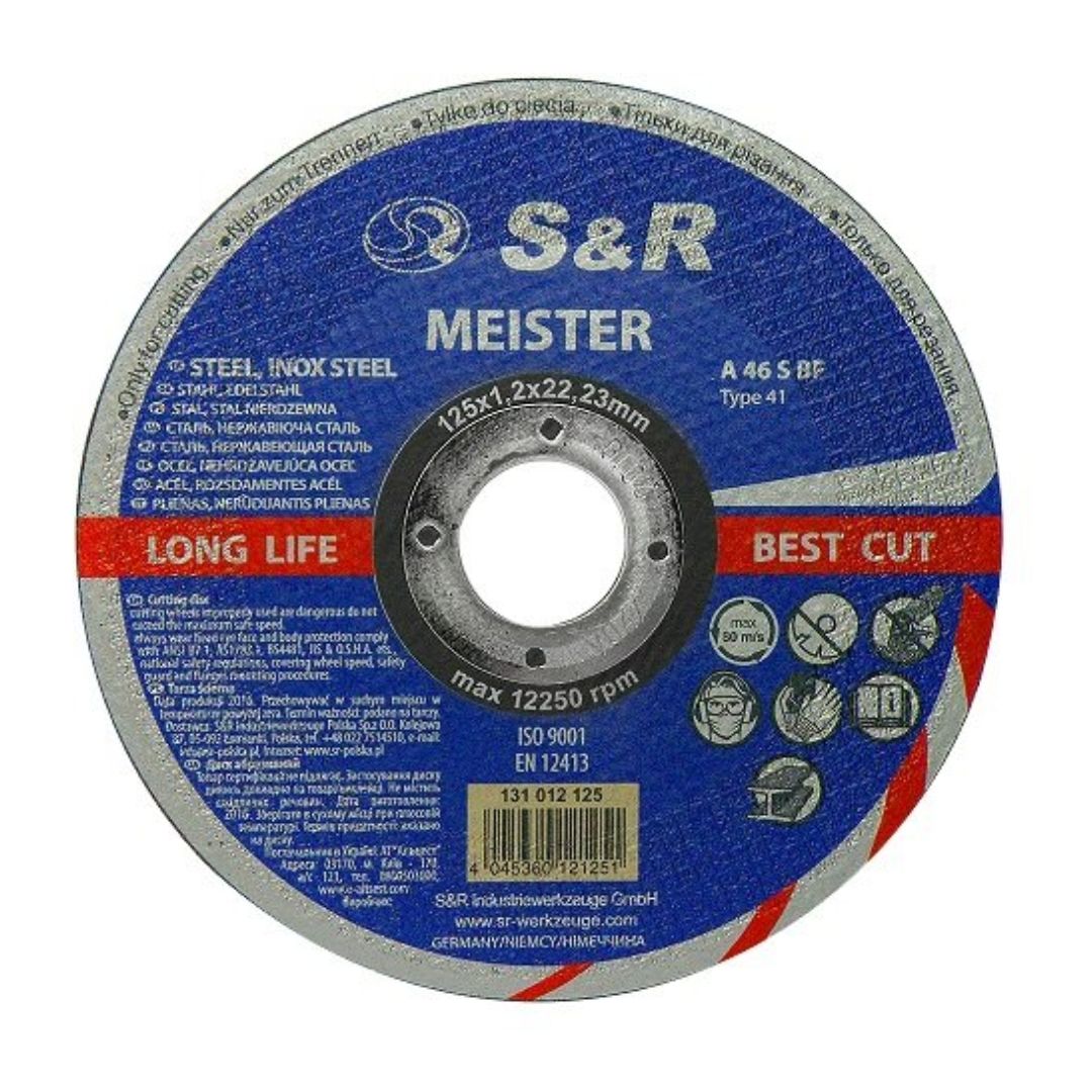 Круг вiдрiзний S&R Meister А 46 по мет/нерж. 125x1,2x22.2мм