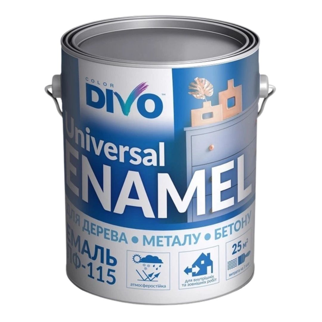 Емаль алкідна ПФ-115П вишнева ТМ DIVO - 2,8кг