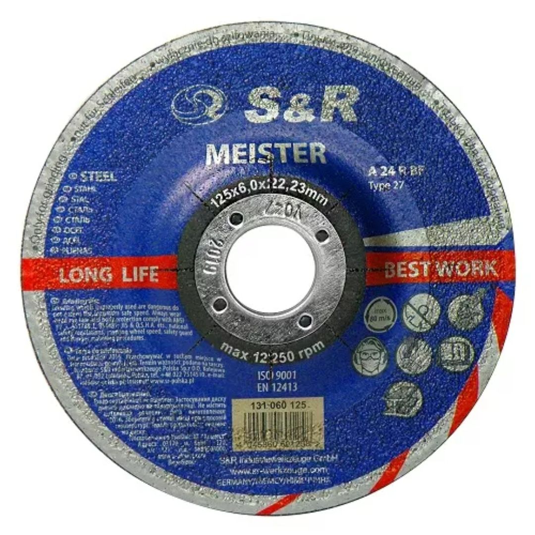 Круг вiдрiзний S&R Meister 125x6.0x22.2 мм A24R BF абразивний/метал